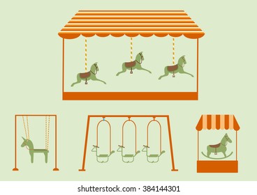 Set of equipment in a playground,Vector illustrations