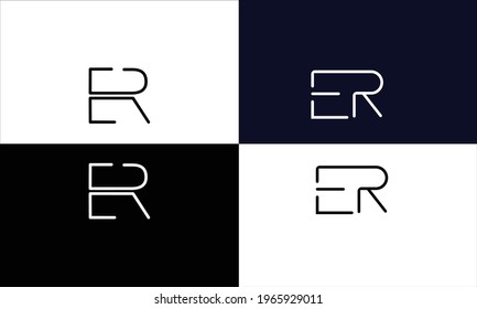 Set Of ER ,RE Abstract Letters Logo Monogram