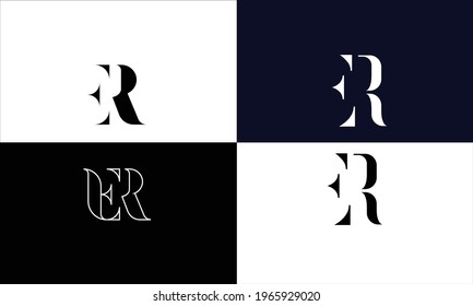 Monograma De Juego De Letras Abstractas ER ,RE