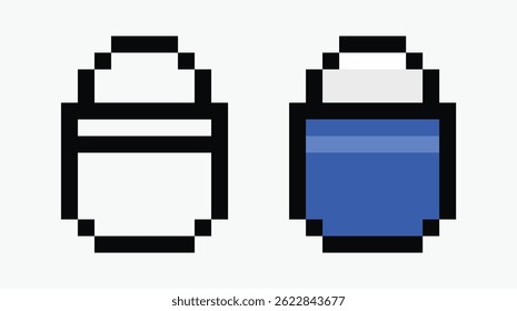 set eraser pixel art icon vector illustration.
