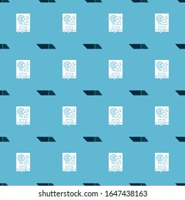 Set Eraser or rubber and Board with graph chart on seamless pattern. Vector