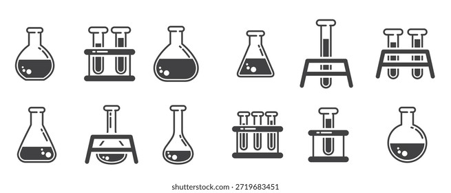 set of erlenmeyer icons vector illustration