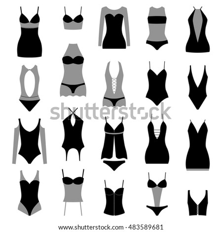 Set of erotic lingerie, vector illustration