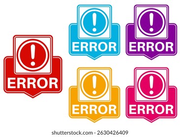 set error badge labels icon. problem symbol design template vector illustration