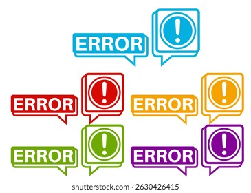 set error badge labels icon. problem symbol design template vector illustration