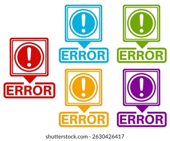 set error badge labels icon. problem symbol design template vector illustration