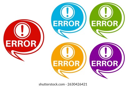 set error badge labels icon. problem symbol design template vector illustration