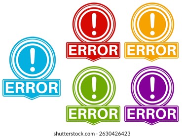 set error badge labels icon. problem symbol design template vector illustration