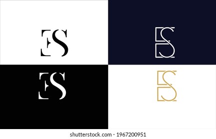 Set Of ES ,SE Abstract Letters Logo Monogram