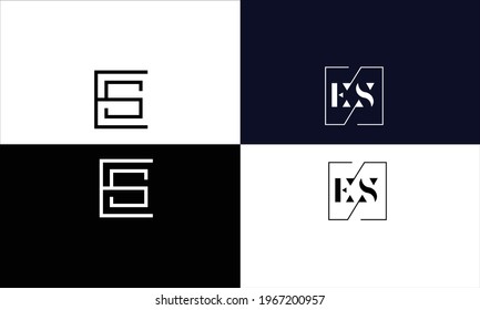 Set Of ES ,SE Abstract Letters Logo Monogram