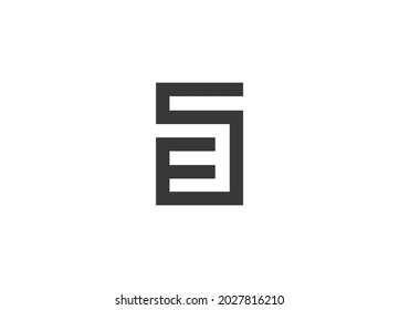 Set Of ES ,SE Abstract Letters Logo Monogram
