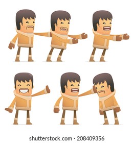 set of eskimo character in different interactive  poses