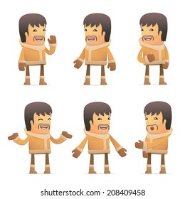 set of eskimo character in different interactive  poses