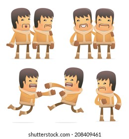 set of eskimo character in different interactive  poses