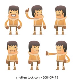 set of eskimo character in different interactive  poses