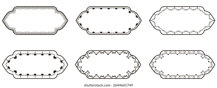 Set Eslimi Tazhib art design. Vector collection Iranian art design ideal for Text Box template design. Floral area for Text. EPS 10