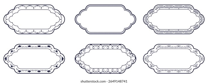 Definir o design de arte Eslimi Tazhib. Coleção de vetor design de arte iraniana ideal para design de modelo de caixa de texto. Área de entrada floral para Texto. EPS 10