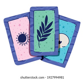 set of esoteric cards on a white background vector illustration design