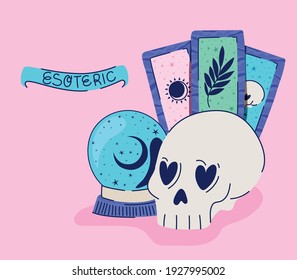 conjunto de iconos esotéricos y diseño de ilustración vectorial de letras esotéricas