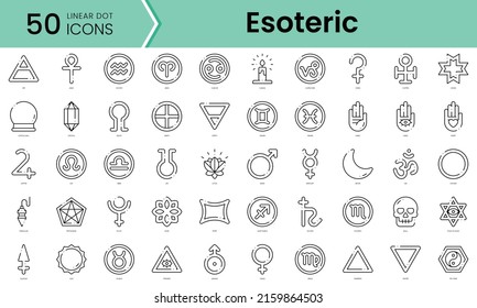 Set of esoteric icons. Line art style icons bundle. vector illustration