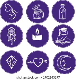 
set of esoteric symbols pictograms