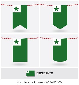 Set of Esperanto flag. vector illustration 