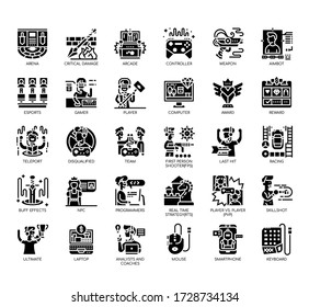 Set of esport thin line and pixel perfect icons for any web and app project. 
