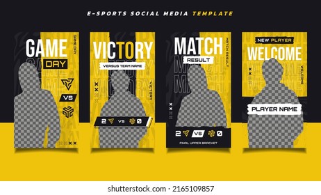 Set Of E-sports Gaming Social Media Post Or Story Design Template