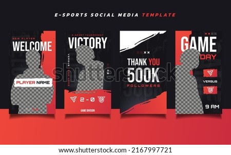 Set of E-sports Gaming Social Media Post or Story Design Template Foto stock © 