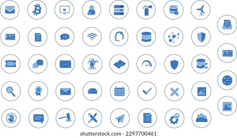 
set of essential basic IT technology icons in basic, neutral colors for business, UI, UX, media, SEO, websites, infographics, presentations, and more. Custom black and stylish line