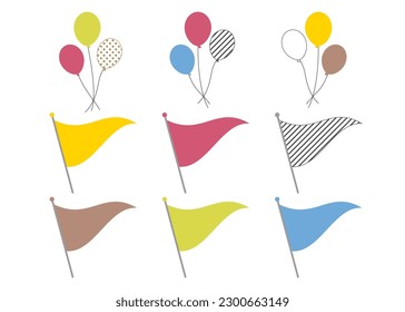 A set of essential items for events and sales, flags and balloons. Available in a variety of colors, so please choose your favorite color.