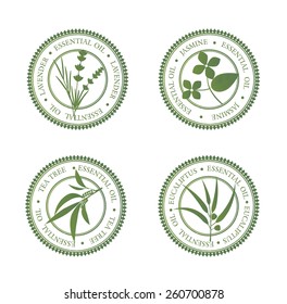 Set of essential oil labels