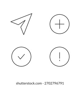Un conjunto de iconos esenciales de UI UX de contorno para App de Web y móviles.