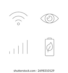 Set of essential UI UX line style black symbols