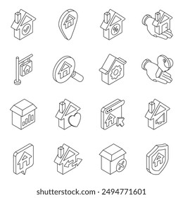 Set of Estate Linear Icons

