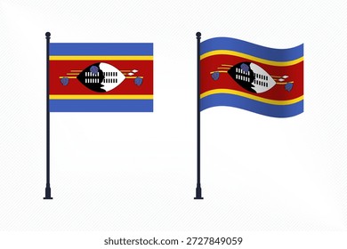 Conjunto de banderas de Eswatini aisladas para la celebración del Día de la Independencia