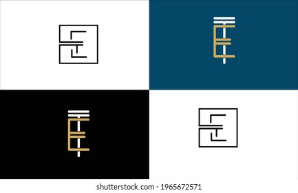 Set Of ET ,TE Abstract Letters Logo Monogram