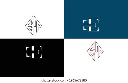 Set Of ET ,TE Abstract Letters Logo Monogram