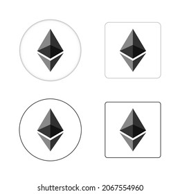 Set of Ethereum 2.0 crypto currency icons. Vector illustration.