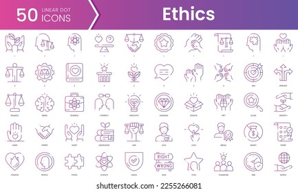 Set of ethics icons. Gradient style icon bundle. Vector Illustration