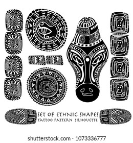 Set of ethnic african elements. Vector illustration. Good to use as a tattoo, african symbol and piece of african culture