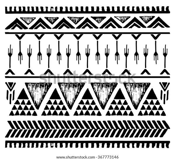 Set Ethnic Borders Vector Illustration Stock Vector (Royalty Free ...