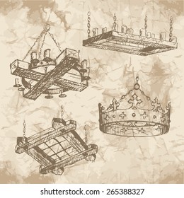 Set of ethnic chandeliers