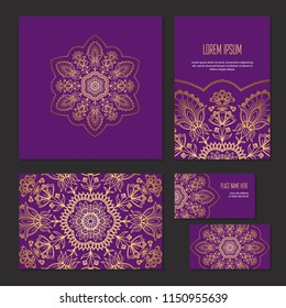 Set ethnic circle pattern of corporate identity