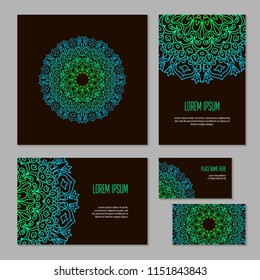 Set ethnic circle pattern of corporate identity