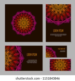 Set ethnic circle pattern of corporate identity