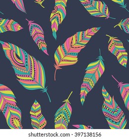 Set of ethnic feathers
