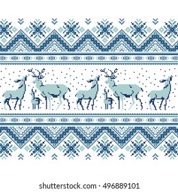 Set of Ethnic holiday ornament pattern in different colors. Vector illustration. From collection of Balto-Slavic ornaments