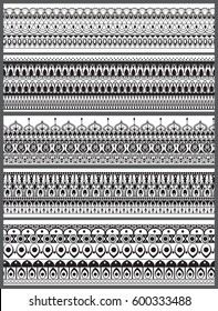 Set ethnic Indian seamless patterns.Islam, Arabic, Indian motifs