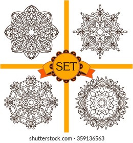 Set ethnic mandala.  It can be used in web design, on postcards, on the packaging, on clothing.